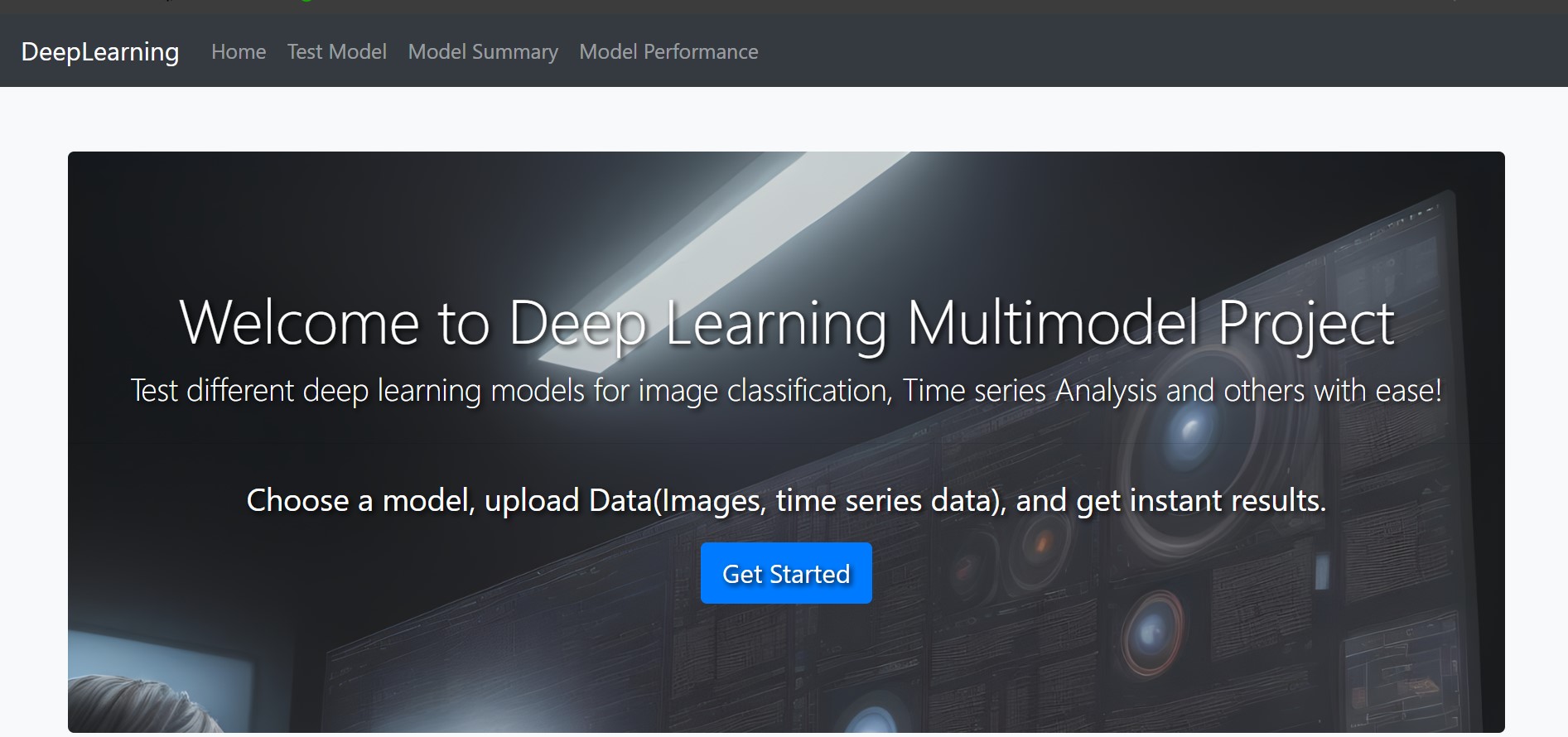 Deep Learning for Multimodal Portfolio integrated in Django web application screenshot
