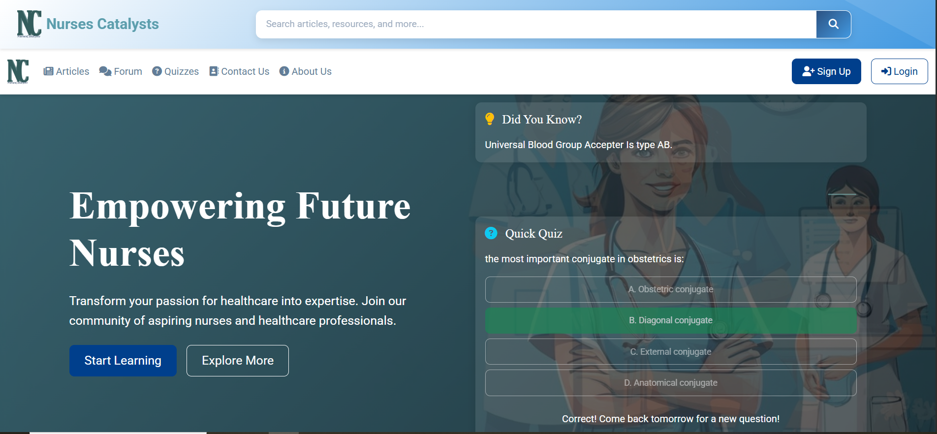 Nurses Catalyst Platform screenshot